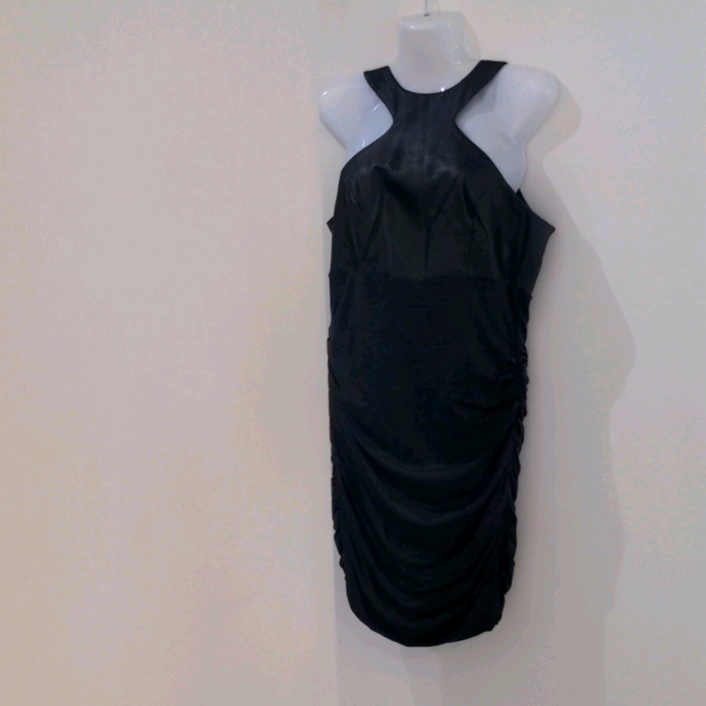 LBD Leather mixed media dress